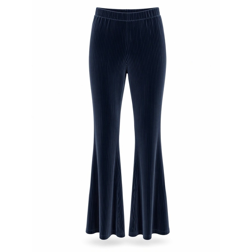 Natural Life Pants Small Blue Velvet Flared Leg Pull On Elastic Waist Pants NWOT